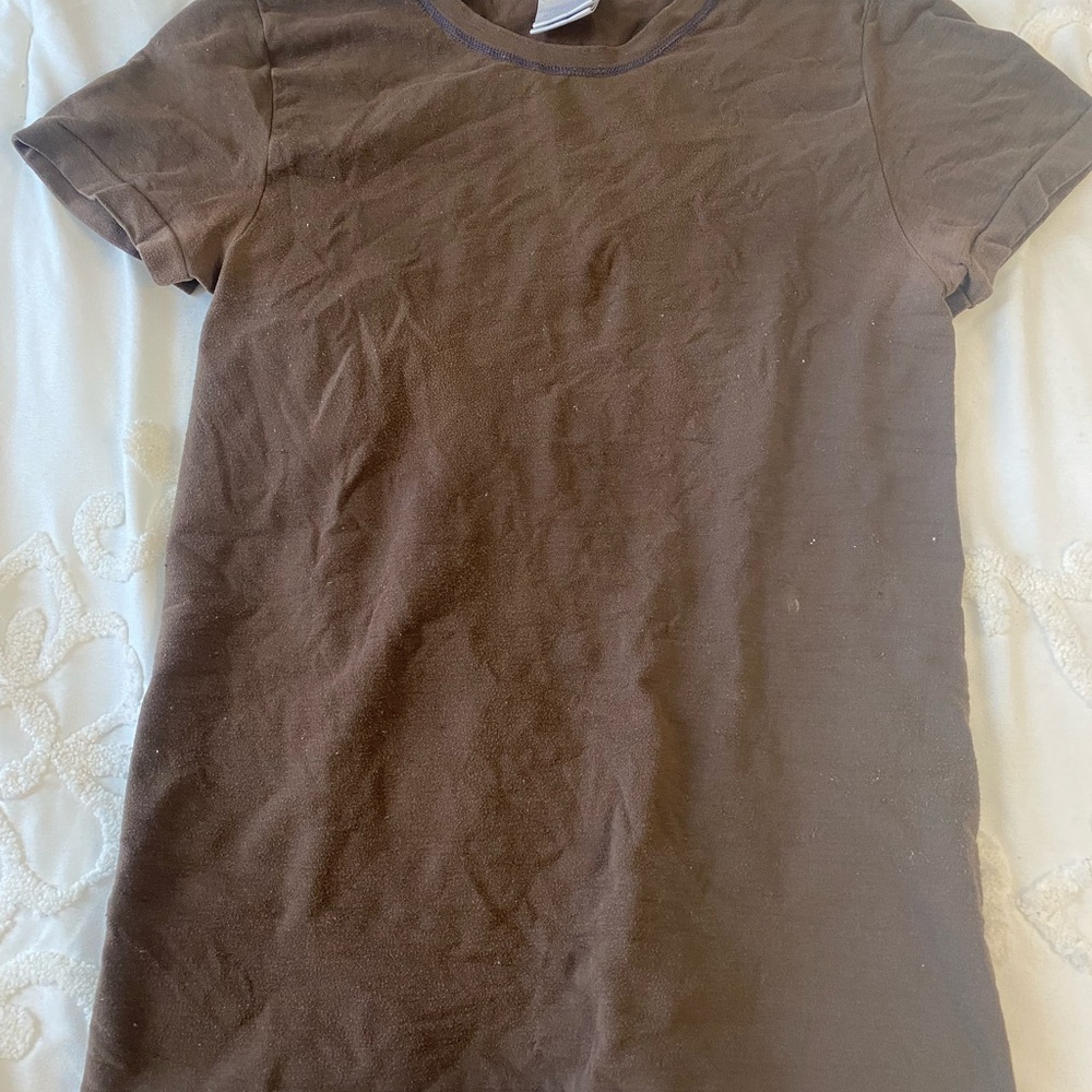 brown bodycon shirt